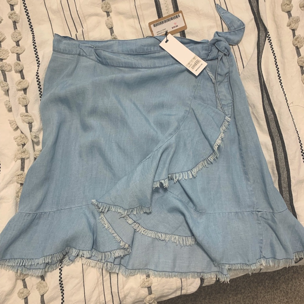 Wrap around light denim boutique skirt